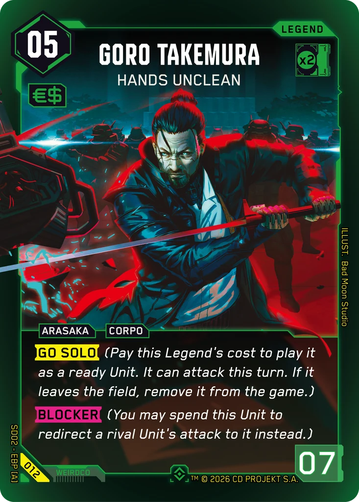 Goro Takemura — Hands Unclean — Cyberpunk TCG Legend