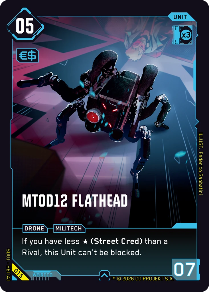 MT0D12 Flathead — Cyberpunk TCG Unit