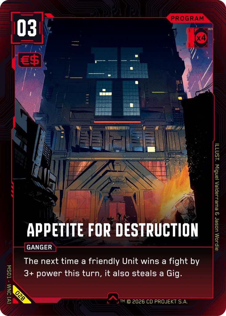 Appetite for Destruction — Cyberpunk TCG Program