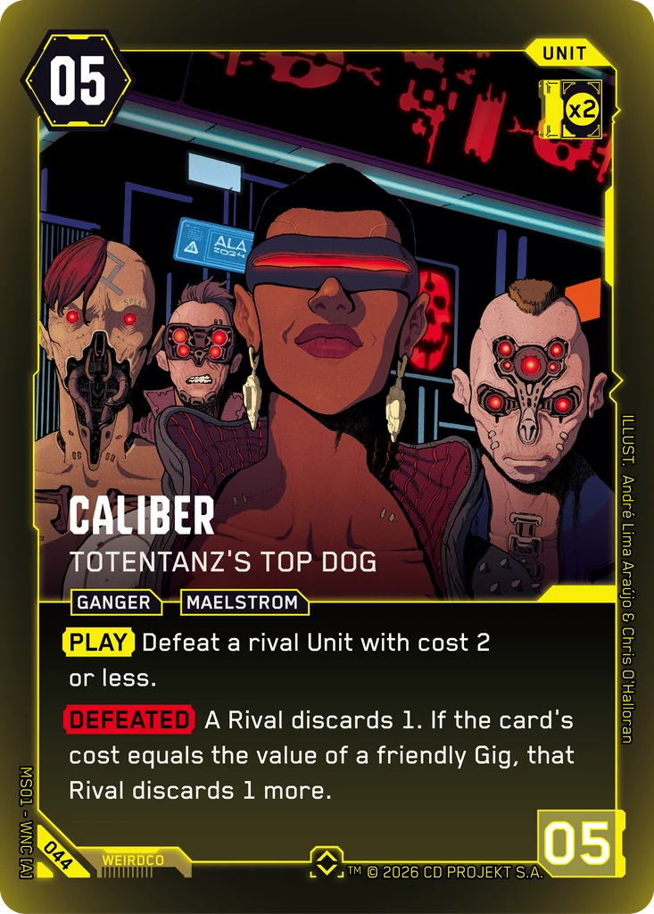 Caliber — Totentanz's Top Dog — Cyberpunk TCG Unit