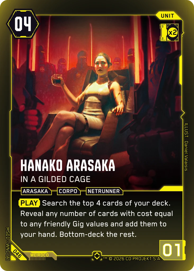 Hanako Arasaka — In a Gilded Cage — Cyberpunk TCG Unit