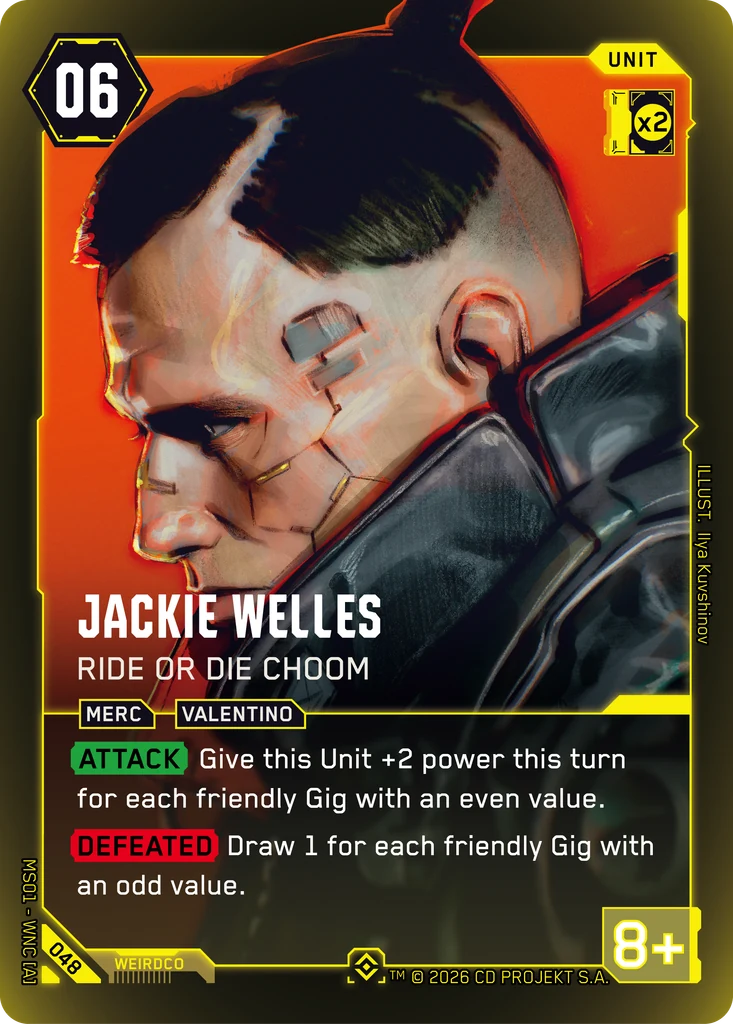Jackie Welles — Ride or Die Choom — Cyberpunk TCG Unit