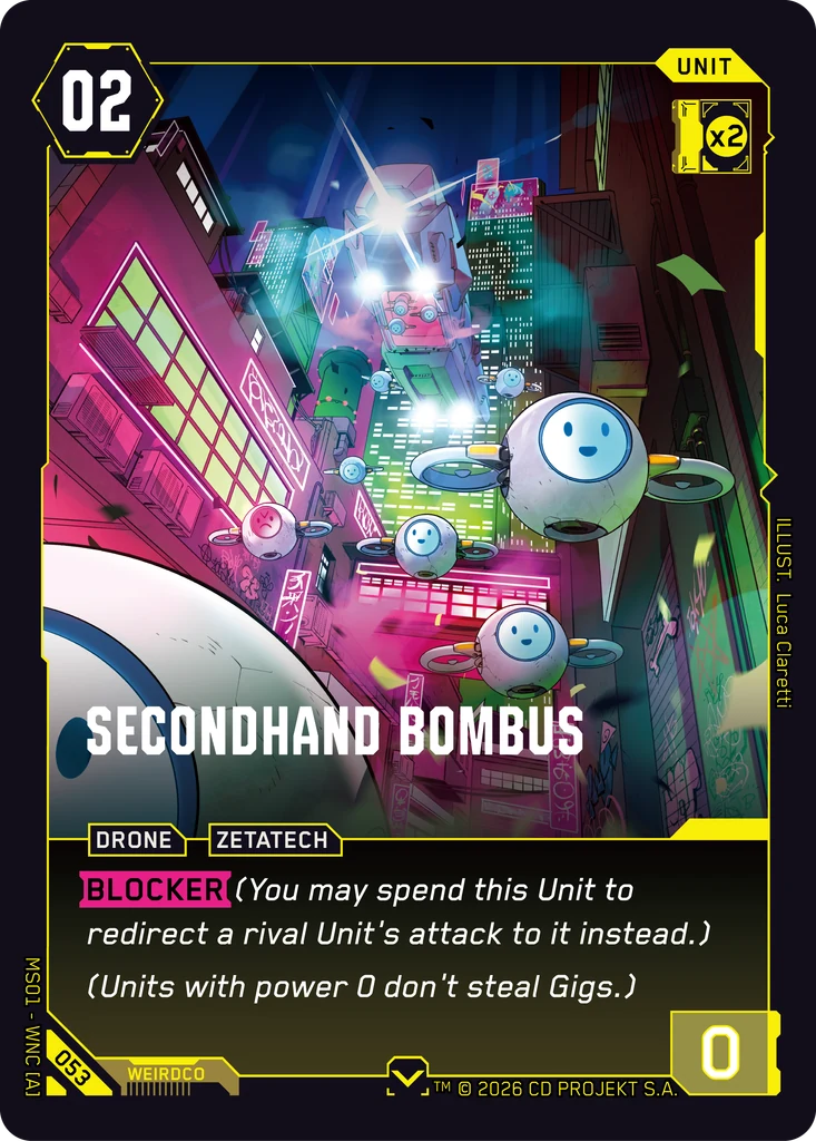 Secondhand Bombus — Cyberpunk TCG Unit