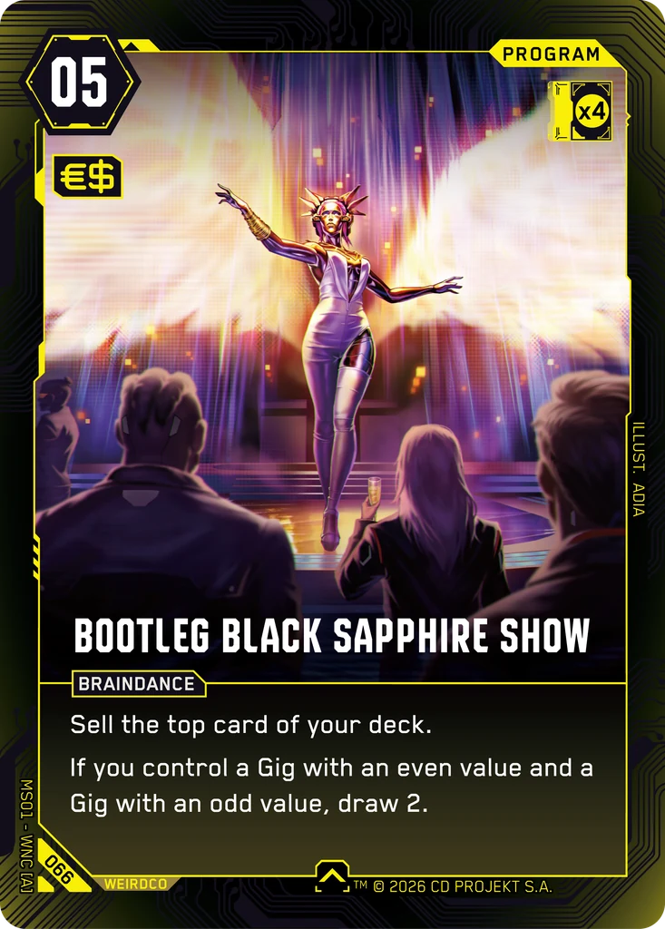 Bootleg Black Sapphire Show — Cyberpunk TCG Program