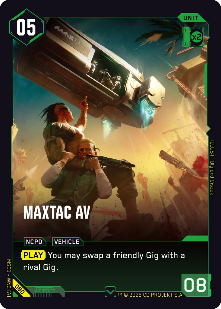 MaxTac AV — Cyberpunk TCG Unit