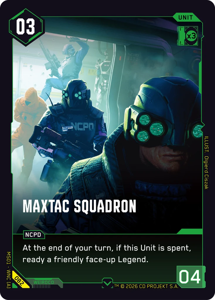MaxTac Squadron — Cyberpunk TCG Unit