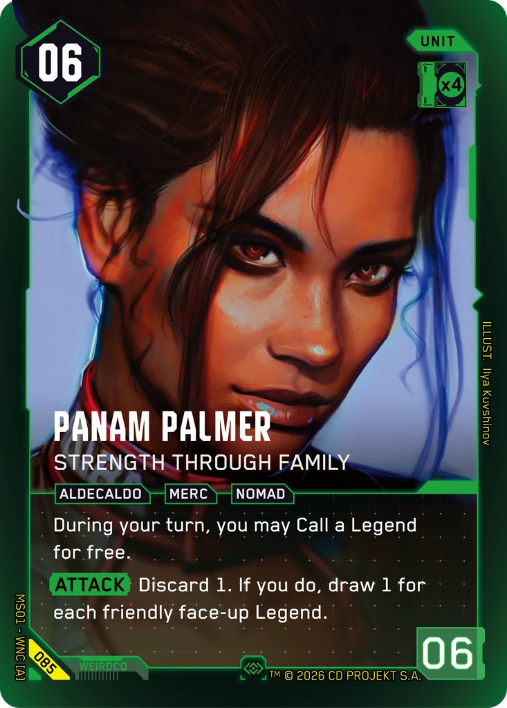 Panam Palmer — Strength Through Family — Cyberpunk TCG Unit