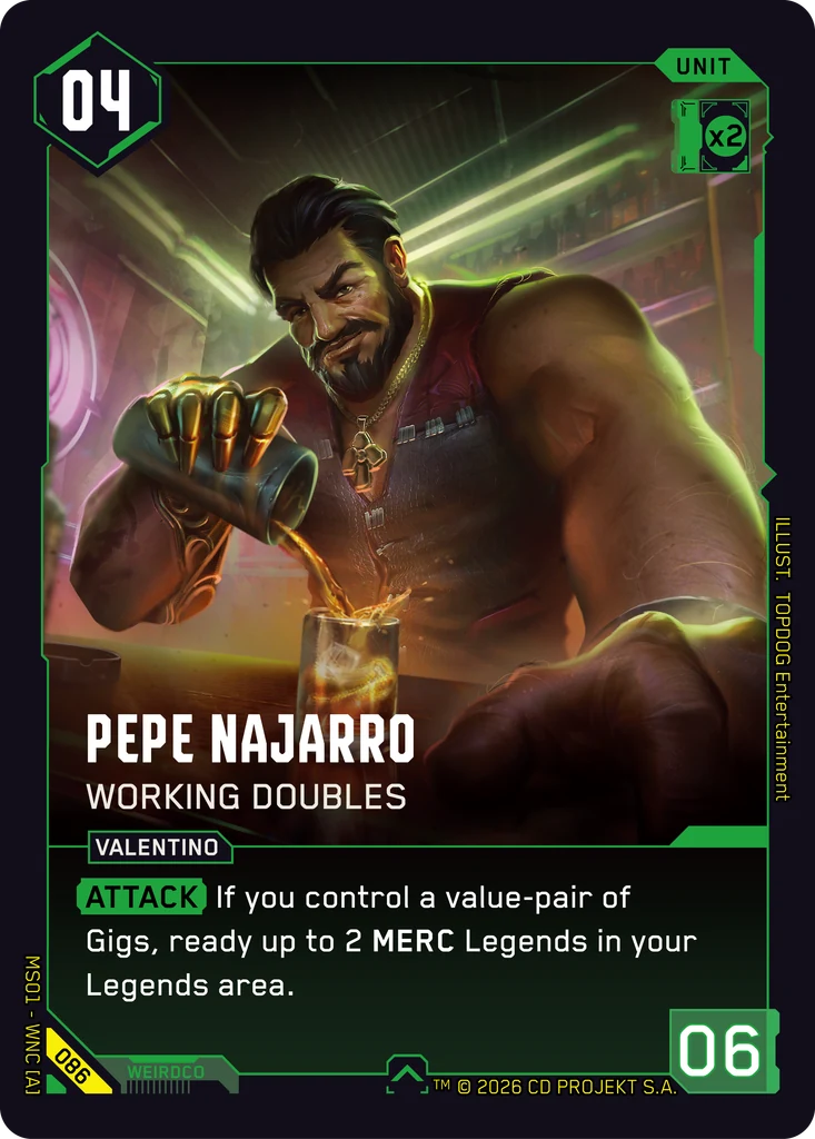 Pepe Najarro — Working Doubles — Cyberpunk TCG Unit