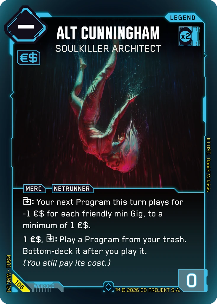 Alt Cunningham — Soulkiller Architect — Cyberpunk TCG Legend