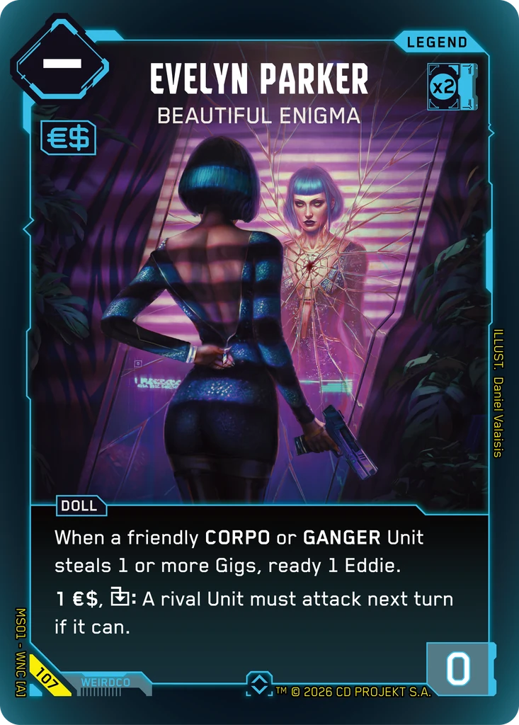 Evelyn Parker — Beautiful Enigma — Cyberpunk TCG Legend