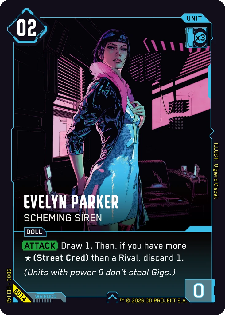 Evelyn Parker — Scheming Siren — The Heist — Beta Starter Deck #β014
