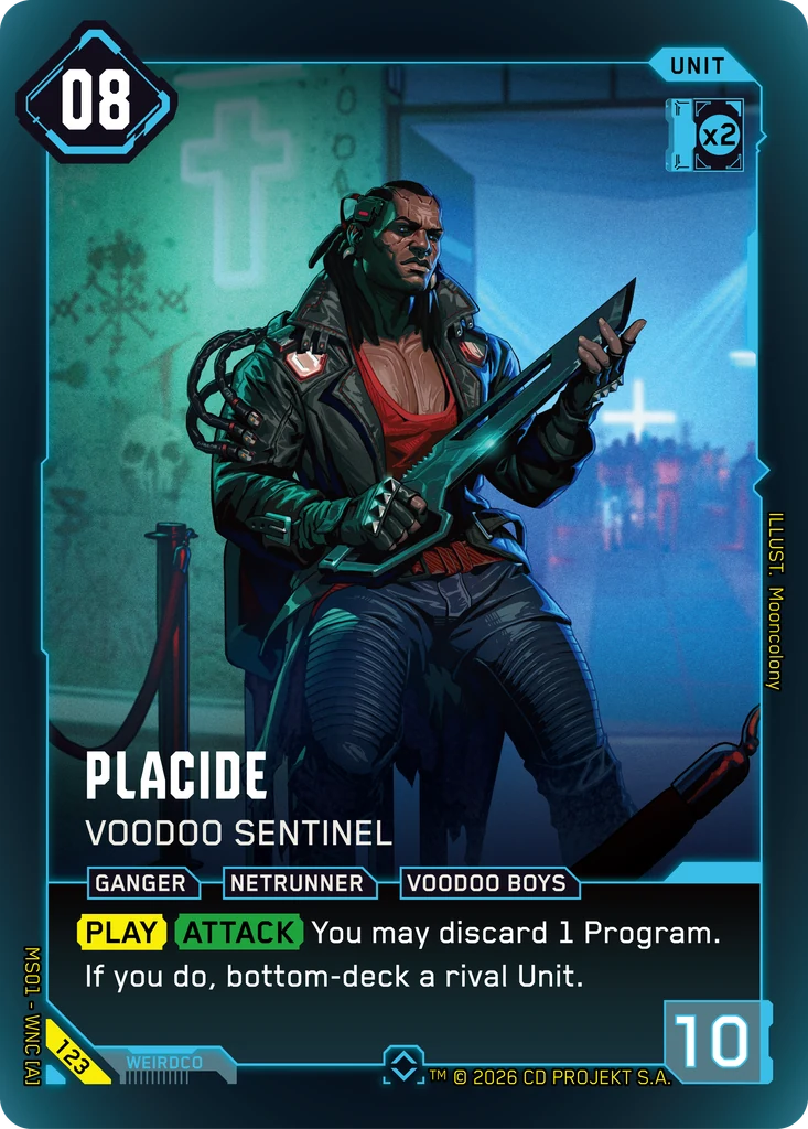 Placide — Voodoo Sentinel — Cyberpunk TCG Unit
