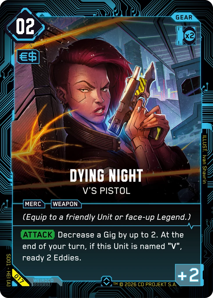 Dying Night — V's Pistol — The Heist — Retail Starter Deck #017