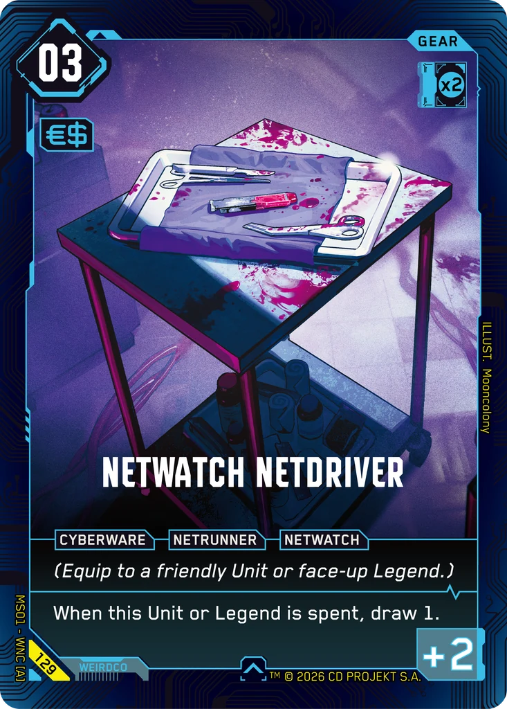NetWatch Netdriver — Cyberpunk TCG Gear